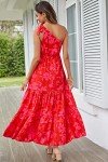 Prettygarden Women's Red Floral Maxi Dress