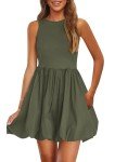 Prettygarden Casual Sleeveless Mini Dress with Pockets