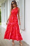 Prettygarden Women's Red Floral Maxi Dress