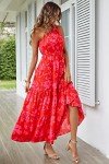 Prettygarden Women's Red Floral Maxi Dress