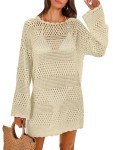 ANRABESS Women's Crochet Swim Cover Up Dress