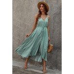 Brovave Women's Boho Polka Dot Sundress - Green