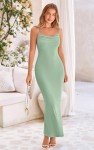 Sage Green Spaghetti Strap Maxi Dress for Women