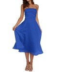 PrettyGarden Blue Midi Dress with Pockets