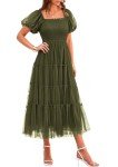 PRETTYGARDEN Women's Tulle Midi Dress for Parties