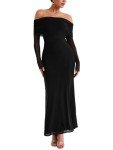 Elegant Off Shoulder Black Bodycon Dress for Women