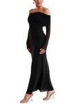 Elegant Off Shoulder Black Bodycon Dress for Women