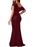 Elegant Off-Shoulder Bodycon Evening Dress in Wine Red