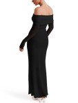 Elegant Off Shoulder Black Bodycon Dress for Women