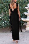 Summer Long Black Maxi Dress for Weddings