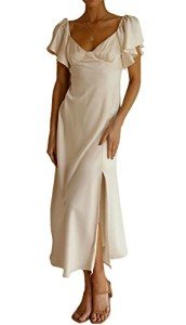 Elegant Off Shoulder Satin Midi Dress for Women