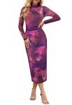 Plum Tie Dye Bodycon Maxi Dress for Women