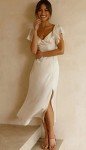 Elegant Off Shoulder Satin Midi Dress for Women