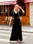 MEROKEETY Women's Black Velvet Maxi Dress