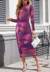 Plum Tie Dye Bodycon Maxi Dress for Women
