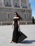 Elegant Black Off-Shoulder Bodycon Evening Dress
