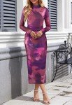 Plum Tie Dye Bodycon Maxi Dress for Women