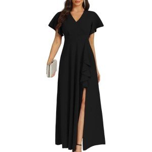 Elegant Black Long Formal Dress for Women