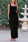 Summer Long Black Maxi Dress for Weddings