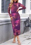 Plum Tie Dye Bodycon Maxi Dress for Women