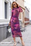 Plum Tie Dye Bodycon Maxi Dress for Women