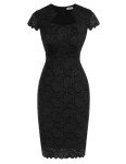 Grace Karin Elegant Black Lace Wedding Guest Dress