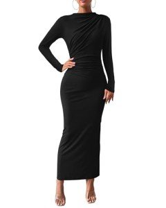 Elegant Black Bodycon Maxi Dress for Women