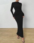 Elegant Black Bodycon Maxi Dress for Women