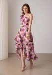 Floral One-Shoulder High Low Summer Dress