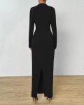Elegant Black Bodycon Maxi Dress for Women