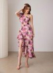 Floral One-Shoulder High Low Summer Dress