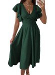 Elegant Green Midi Dress for Wedding Guests