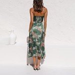 Floral Midi Satin Slip Dress with Tie Front