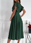Elegant Green Midi Dress for Wedding Guests