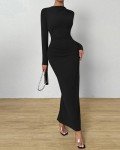 Elegant Black Bodycon Maxi Dress for Women