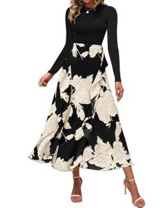 BTFBM Women's Floral Maxi Dress - Spring/Fall Style