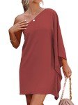 Mauve One Shoulder Mini Dress for Weddings