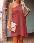 Mauve One Shoulder Mini Dress for Weddings