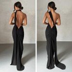 Elegant Backless Bodycon Maxi Dress for Women