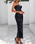 Floral Strapless Maxi Dress for Summer Events