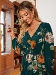Emerald Green Boho Floral Maxi Dress for Women