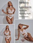 Avidlove Womens Lingerie Sets with Garters Wedding Lingerie for Bride Ropa Interior Femenina(White,L)
