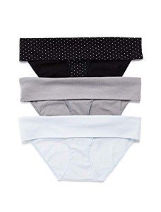 Motherhood Maternity Women's Maternity 3 Pack Panties S-3X, Flat Grey, Plein air, B/W Dot, 2X