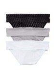 Motherhood Maternity Women's Maternity 3 Pack Panties S-3X, Flat Grey, Plein air, B/W Dot, 2X