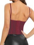 Wine Red Lace Corset Top for Women