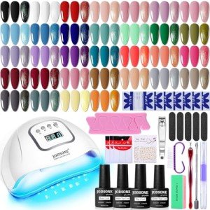 32-Color Gel Nail Polish Kit with UV Light