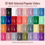 32-Color Gel Nail Polish Kit with UV Light