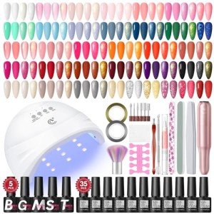 35-Color Gel Nail Polish Kit with UV Light