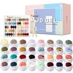 60-Color Mud Gel Nail Kit with Brushes
