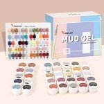 60-Color Mud Gel Nail Kit with Brushes